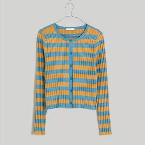 Madewell yellow and blue cardigan